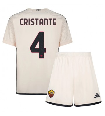 AS Roma Bryan Cristante #4 Koszulka Wyjazdowych Dziecięca 2023-24 Krótki Rękaw (+ Krótkie spodenki)